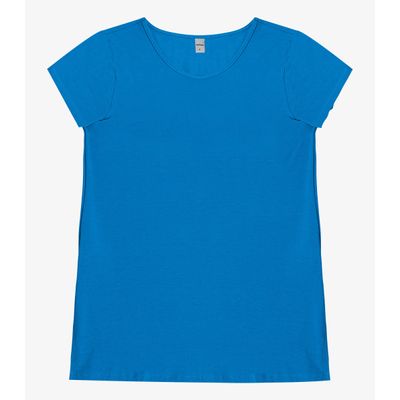 Blusa Básica Alongada Feminina Rovitex Azul P / Azul