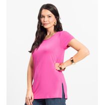 Blusa Básica Alongada Feminina Rovitex Rosa