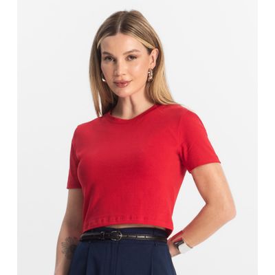 Blusa Básica Feminina Cotton Leve Rovitex Vermelho GG / Vermelho