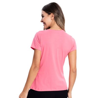 Blusa Feminina Cotton Leve Básica Rovitex Rosa G / Rosa