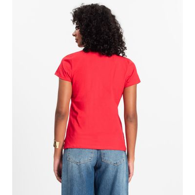 Blusa Feminina Cotton Leve Básica Rovitex Vermelho P / Vermelho