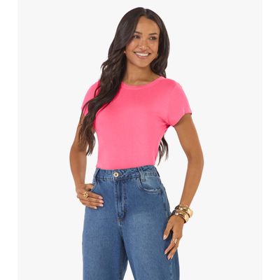 Blusa Feminina Cotton Leve Básica Rovitex Rosa GG / Rosa
