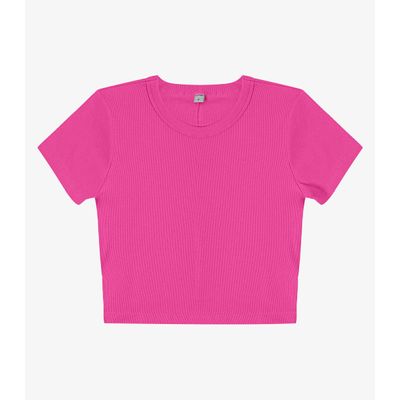 Blusa Cropped Ribana Básica Rovitex Rosa GG / Rosa