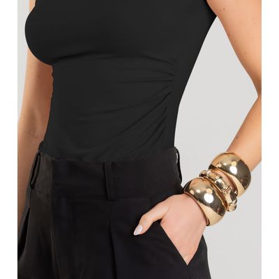 Blusa Feminina Com Franzido Dianna Preto PP / Preto