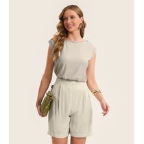 Blusa Feminina em Visco Creponada Rovitex Bege