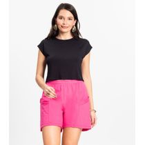 Blusa Básica Feminina Viscotorcion Rovitex Preto