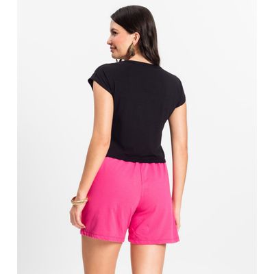 Blusa Básica Feminina Viscotorcion Rovitex Preto P / Preto