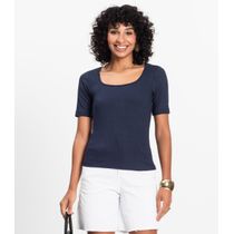 Blusa em Ribana Canelada Rovitex Azul