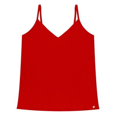 Blusa De Alça Feminina Ribana Canelada Rovitex Vermelho GG / Vermelho