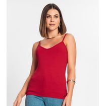 Blusa De Alça Feminina Ribana Canelada Rovitex Vermelho