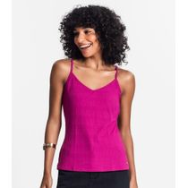 Blusa De Alça Feminina Ribana Canelada Rovitex Roxo