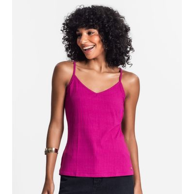 Blusa De Alça Feminina Ribana Canelada Rovitex Roxo GG / Roxo