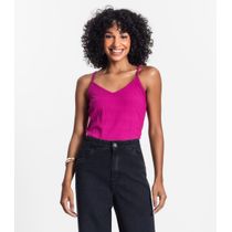 Blusa De Alça Feminina Ribana Canelada Rovitex Roxo