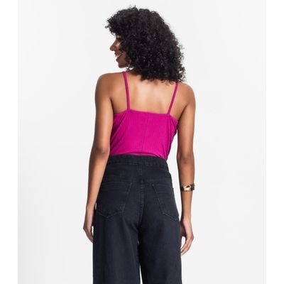 Blusa De Alça Feminina Ribana Canelada Rovitex Roxo GG / Roxo