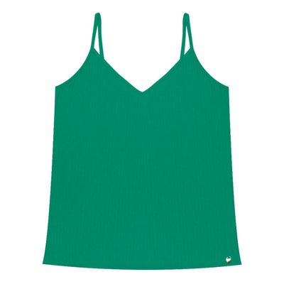 Blusa De Alça Feminina Ribana Canelada Rovitex Verde M / Verde