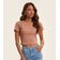 Blusa Cropped Ribana Básica Rovitex Marrom G / Marrom