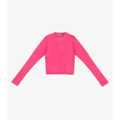 Blusa Cropped Juvenil Feminina Gola Alta Minty Rosa 18 / Rosa