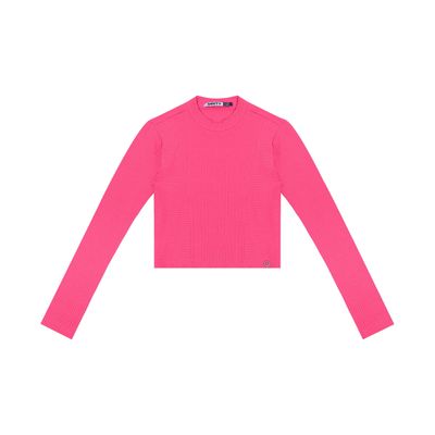 Blusa Cropped Juvenil Feminina Gola Alta Minty Rosa 16 / Rosa