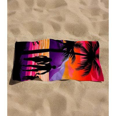 Toalha De Praia Estampada Toque Aveludado Rozac Roxo UN / Roxo