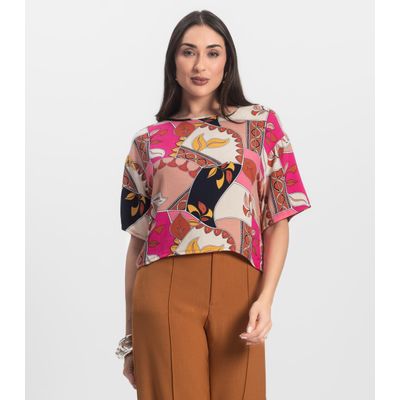 Blusa Feminina Estampada Infinita Cor Rosa GG / Rosa
