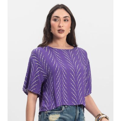 Blusa Feminina Estampada Infinita Cor Lilás M / Lilás