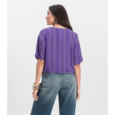 Blusa Feminina Estampada Infinita Cor Lilás M / Lilás