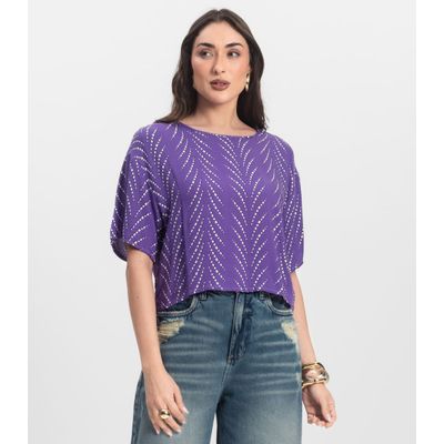 Blusa Feminina Estampada Infinita Cor Lilás GG / Lilás