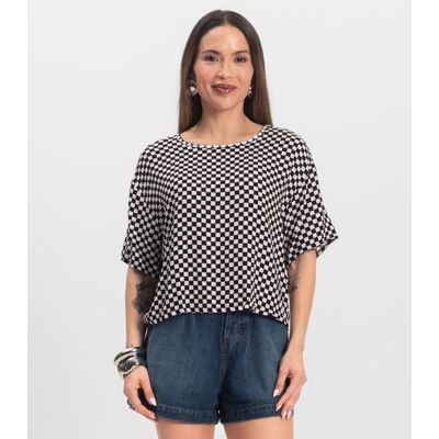Blusa Feminina Estampada Infinita Cor Preto G / Preto
