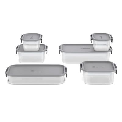 Potes Herméticos de Plástico Electrolux Cinza 6 Unidades Empilháveis Modulares