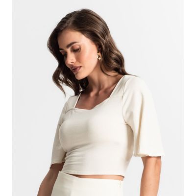 Blusa Cropped Endless Bege M / Bege