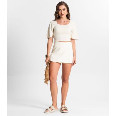 Blusa Cropped Endless Bege G / Bege