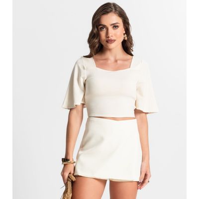 Blusa Cropped Endless Bege G / Bege