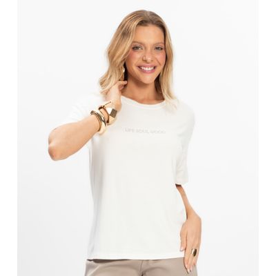 Blusa Feminia Viscotorcion Rovitex Bege M / Bege