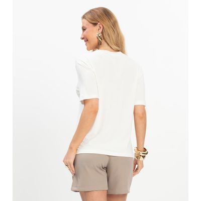 Blusa Feminia Viscotorcion Rovitex Bege P / Bege