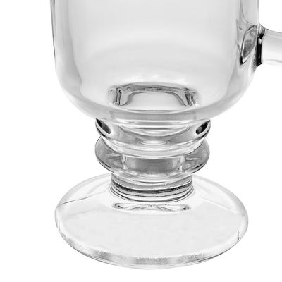 Conjunto 6 Taças Cappuccino Vidro 250ml Pé Incolor Elegante Resistente Lyor Transparente