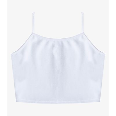 Blusa de Alça Feminina Tecido Henera Infinita Cor Branco G / Branco
