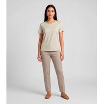 Blusa Feminina Básica Manga Curta Infinita Cor Bege