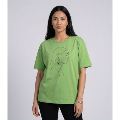 Blusa Feminina Com Estampa Localizada Infinita Cor Verde G / Verde