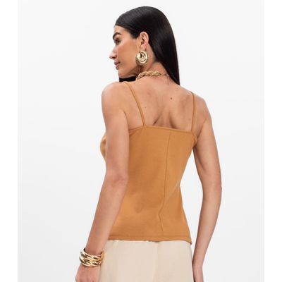 Blusa de Alça Infinita Cor Chocolate P / Chocolate