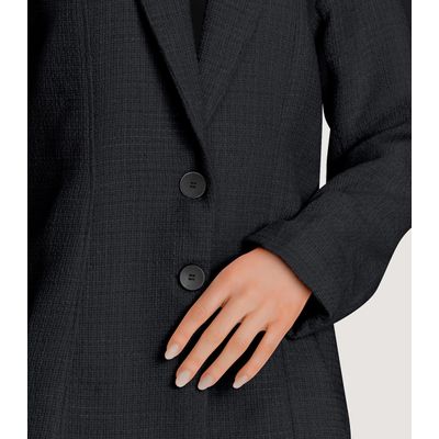 Blazer Feminino Tweed Endless Preto G / Preto