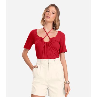 Blusa Feminina Com Amarração Endless Vermelho P / Vermelho