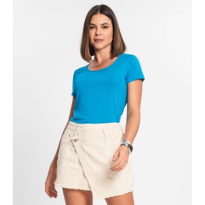 Blusa Feminina Básica Visco Tricot Rovitex Azul G / Azul