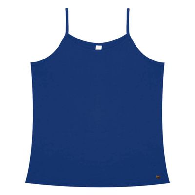 Blusa de Alça Feminina Viscotorcion Básica Rovitex Azul GG / Azul