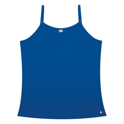 Blusa de Alça Feminina Viscotorcion Básica Rovitex Azul GG / Azul