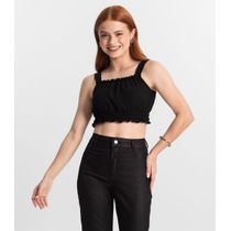 Blusa De Alça Juvenil Feminina Minty Preto