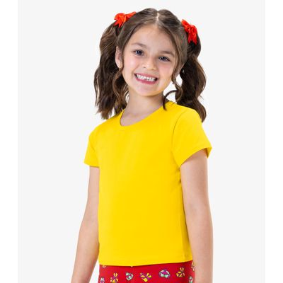 Blusa Básica Infantil Cotton Leve Rovi Kids Amarelo 16 / Amarelo
