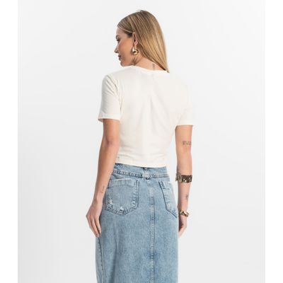Blusa Básica Feminina Cotton Leve Rovitex Bege G / Bege