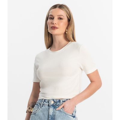 Blusa Básica Feminina Cotton Leve Rovitex Bege G / Bege