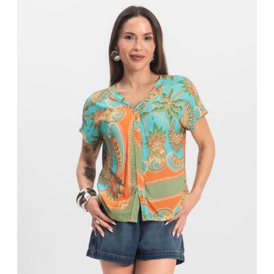 Blusa Feminina Estampada Infinita Cor Verde GG / Verde