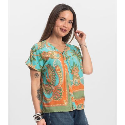 Blusa Feminina Estampada Infinita Cor Verde GG / Verde